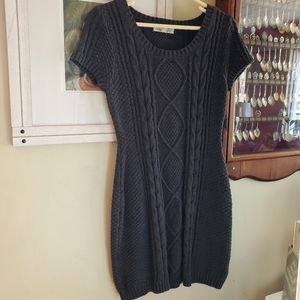 Pink Rose Grey Knit Tunic Sweater Size L